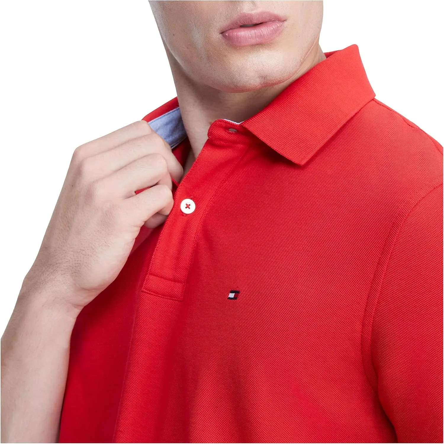Tommy Hilfiger Men's Short Sleeve Moisture Wicking Stretch Polo Shirt with Quick Dry   UV Protection