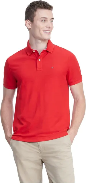 Tommy Hilfiger Men's Short Sleeve Moisture Wicking Stretch Polo Shirt with Quick Dry   UV Protection