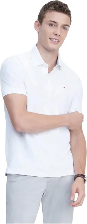 Tommy Hilfiger Men's Short Sleeve Moisture Wicking Stretch Polo Shirt with Quick Dry   UV Protection