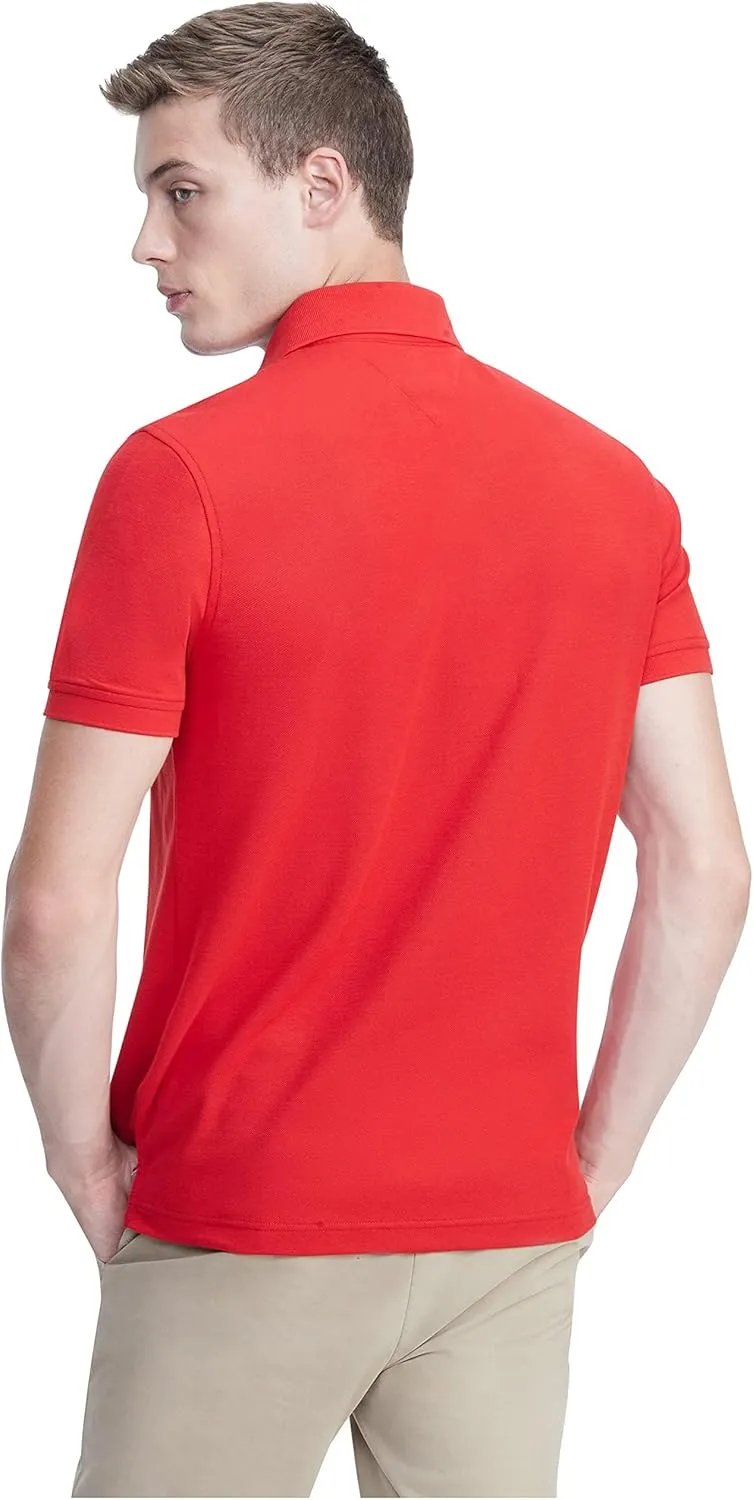 Tommy Hilfiger Men's Short Sleeve Moisture Wicking Stretch Polo Shirt with Quick Dry   UV Protection