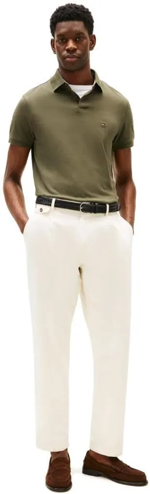 Tommy Hilfiger Men's Short Sleeve Polo Shirts in Slim Fit with Stretch and Organic Pique Cotton
