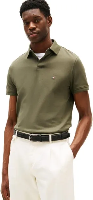 Tommy Hilfiger Men's Short Sleeve Polo Shirts in Slim Fit with Stretch and Organic Pique Cotton