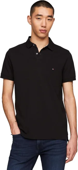 Tommy Hilfiger Men's Short Sleeve Polo Shirts in Slim Fit with Stretch and Organic Pique Cotton