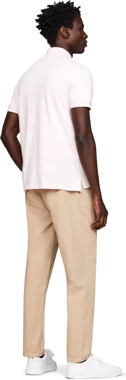 Tommy Hilfiger Men's Short Sleeve Polo Shirts in Slim Fit with Stretch and Organic Pique Cotton