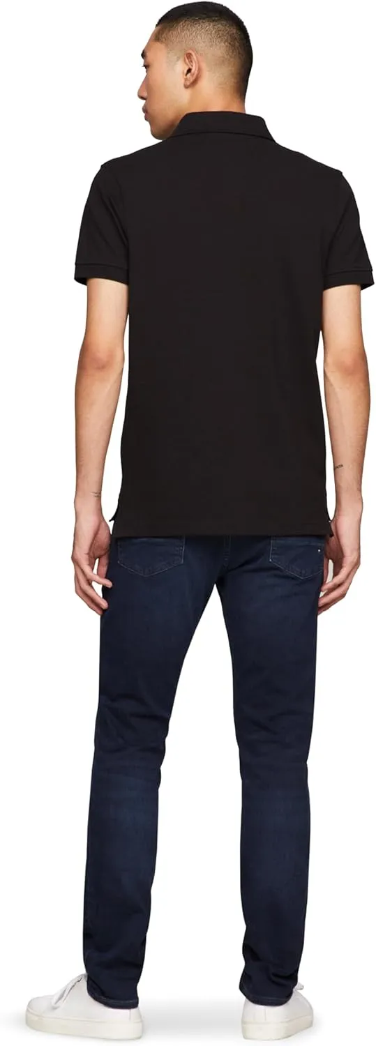 Tommy Hilfiger Men's Short Sleeve Polo Shirts in Slim Fit with Stretch and Organic Pique Cotton