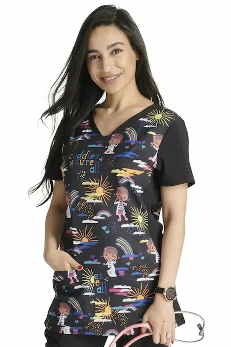 Tooniforms Women's V-Neck Print Top | Cuddles Cure All