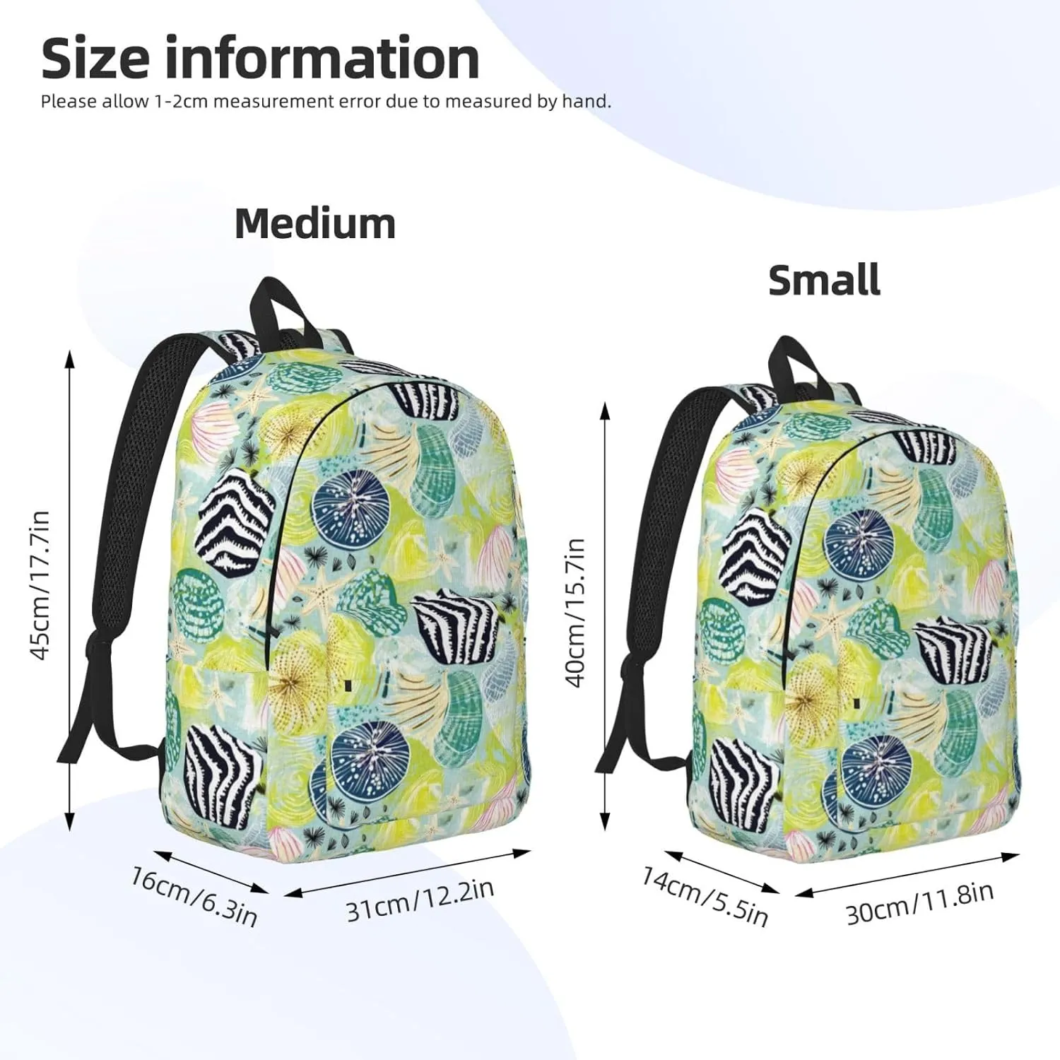 Travel Laptop Backpack - Shell Clam Canvas Computer Backpack Bag Fit Laptop with Padded Straps