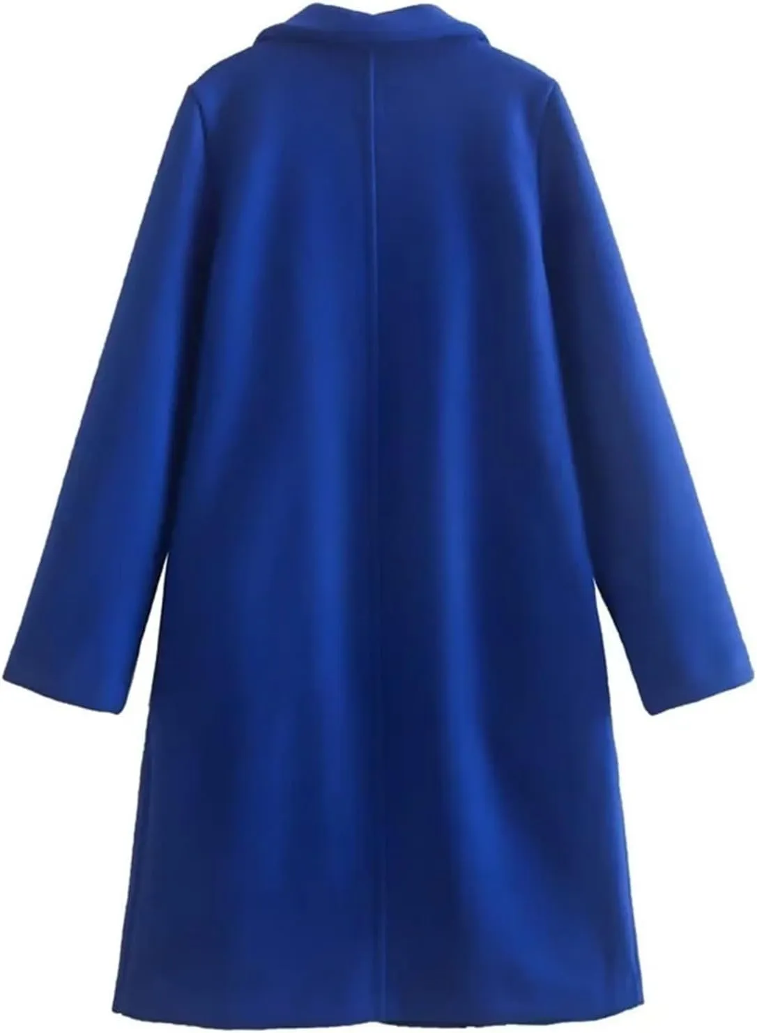 Trench Coat for Women 2024 Notch Lapel Pea Coat Wool Blend Long Coat Open Front Cardigan Trendy Fall Winter Coats