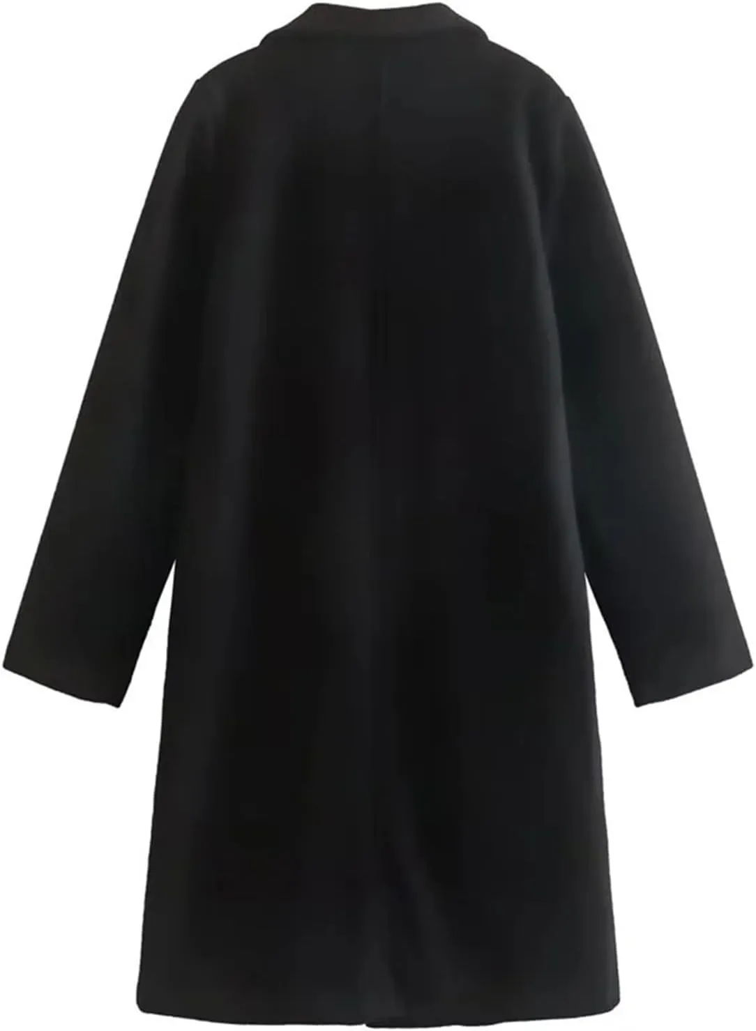 Trench Coat for Women 2024 Notch Lapel Pea Coat Wool Blend Long Coat Open Front Cardigan Trendy Fall Winter Coats