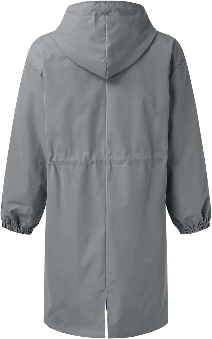 Trench Coat for Women 2025 Fall Winter Trendy Button Long Outwear Solid Color Long Sleeve Cute Jacket with Pockets