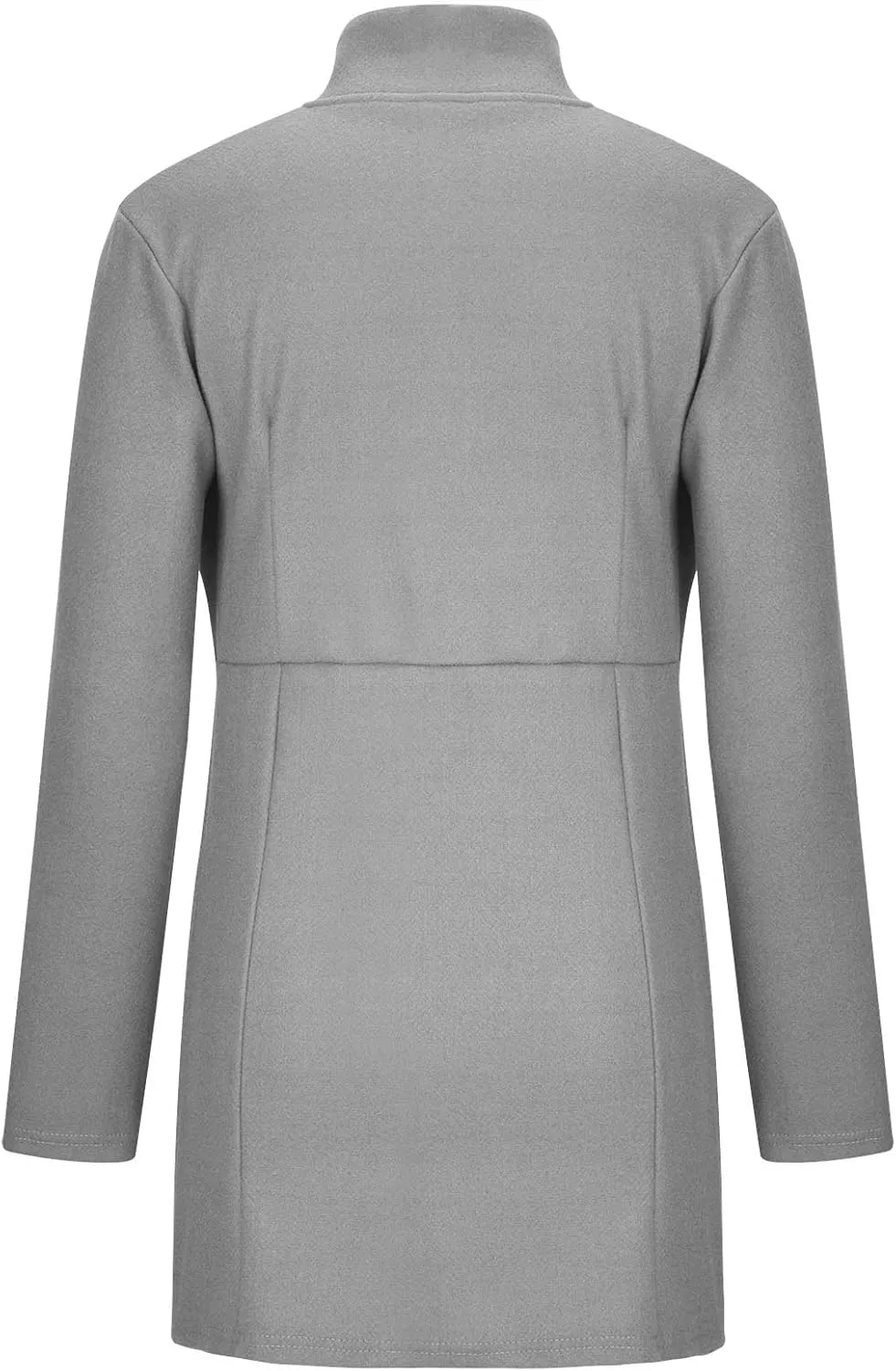 Trench Coat for Women Winter Mid Length Overcoat Notch Collar Open Front Wool Pea Coat Outerwear With Pockets