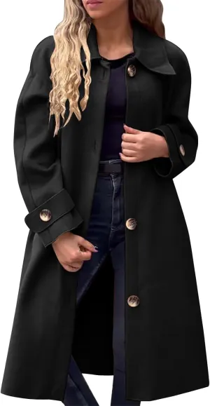 Trench Coat Sleeve Casual Fuzzy Jacket Loose Fitting Warm Winter Outwear Fashion Lapel Jacket Hooded Trench Coat