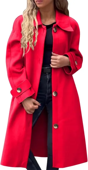 Trench Coat Sleeve Casual Fuzzy Jacket Loose Fitting Warm Winter Outwear Fashion Lapel Jacket Hooded Trench Coat
