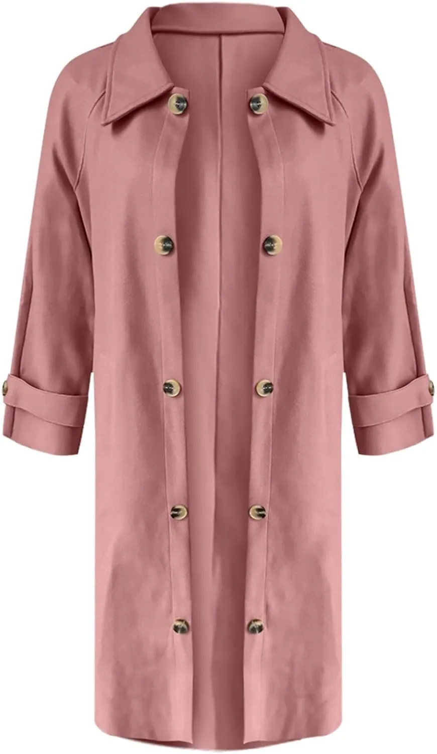 Trench Coat Sleeve Casual Fuzzy Jacket Loose Fitting Warm Winter Outwear Fashion Lapel Jacket Hooded Trench Coat