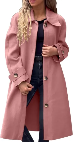 Trench Coat Sleeve Casual Fuzzy Jacket Loose Fitting Warm Winter Outwear Fashion Lapel Jacket Hooded Trench Coat