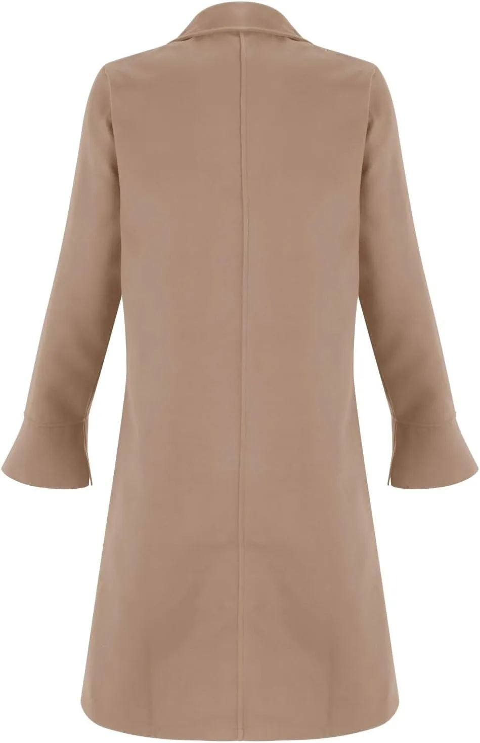 Trench Coat Slim Fit Notch Lapel Woolen Double Breasted Extended Coat Long Trench Coat Casual Blend Trench Coat