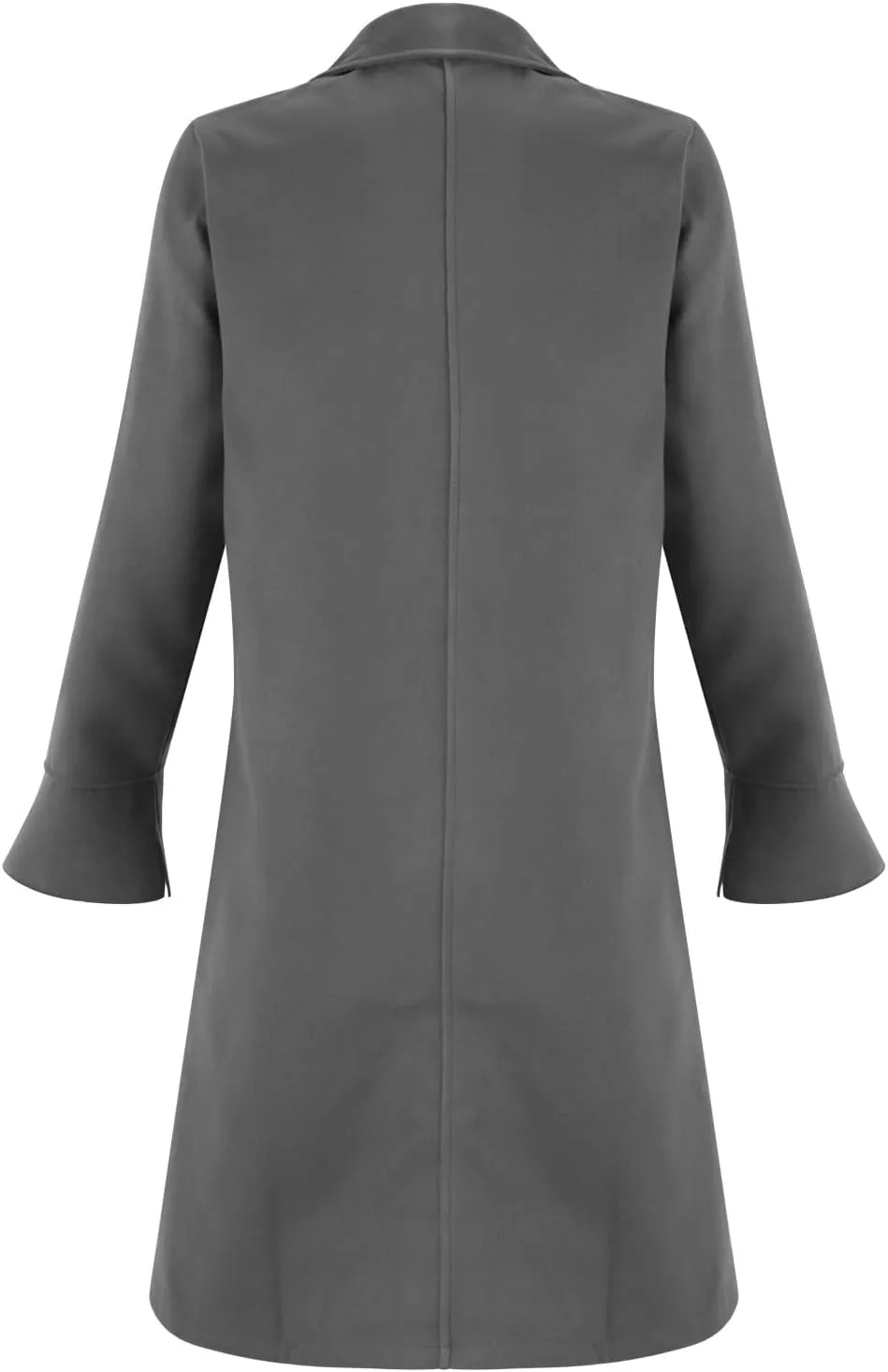 Trench Coat Slim Fit Notch Lapel Woolen Double Breasted Extended Coat Long Trench Coat Casual Blend Trench Coat