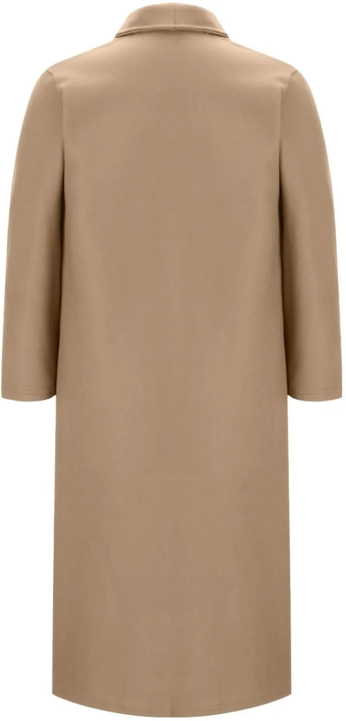 Trench Coat Women Winter Wool Blend Pea Coat Long Sleeve Lapel Coat Oversized Open Front Cardigan Sweater Coats