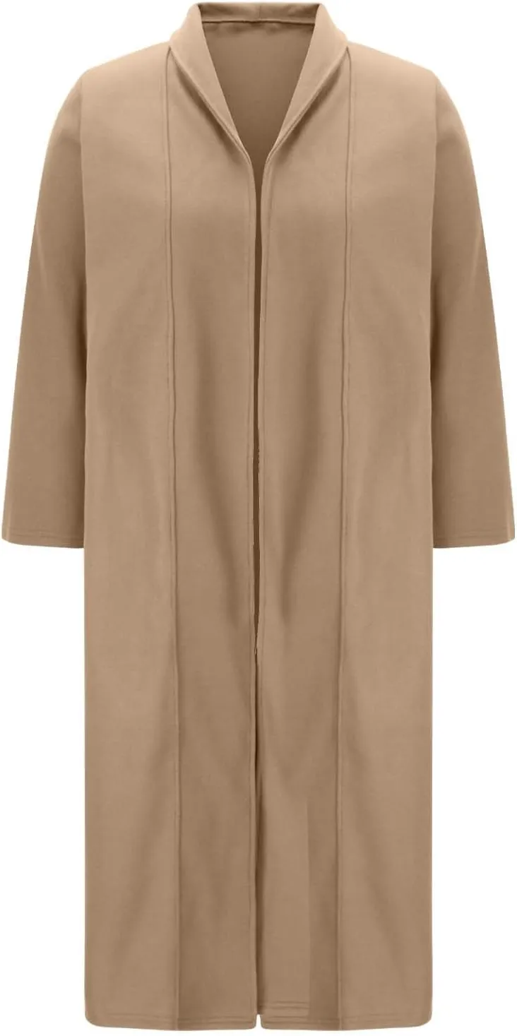 Trench Coat Women Winter Wool Blend Pea Coat Long Sleeve Lapel Coat Oversized Open Front Cardigan Sweater Coats