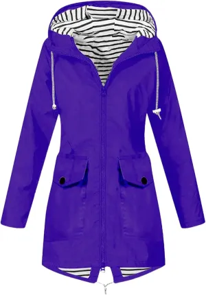 Trench Coats For Women Outdoor Trench Raincoat With Hood Lightweight Plus Size For Girls Lightweight Trench Coat