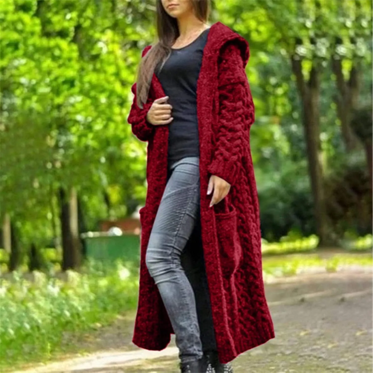 Trench Coats for Women Women Cardigan Breasted Large Long Single Sleeves Coat Women's Coat Double-Breasted Classic