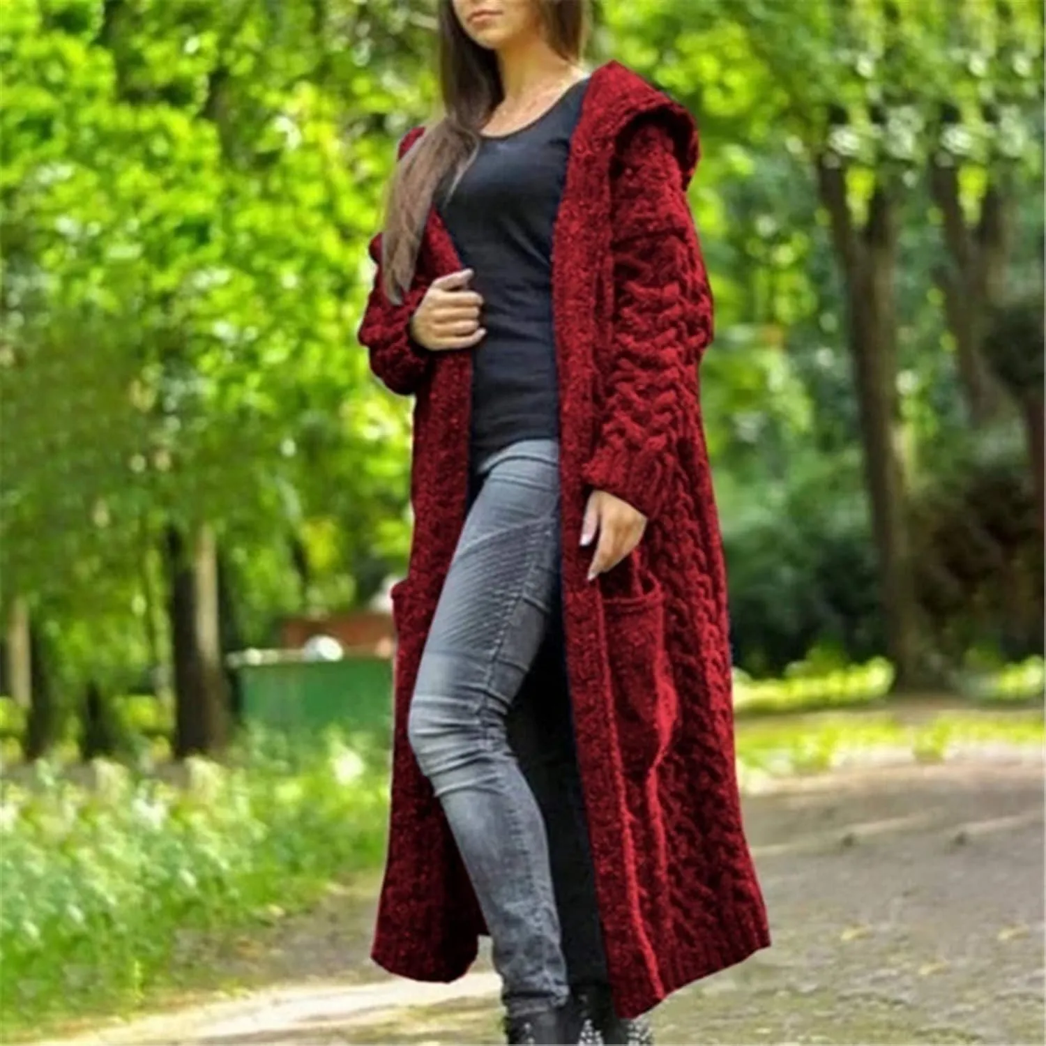 Trench Coats for Women Women Cardigan Breasted Large Long Single Sleeves Coat Women's Coat Double-Breasted Classic