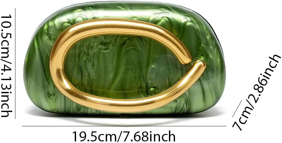 Trendy Gold Shell Clutch  Elegant Acrylic Clutch Purse for Women, Y2K Crossbody Bag for Wedding Party Causal