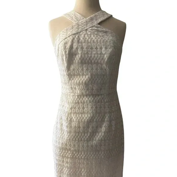 Trina Turk White lace Halter Dress - Size 8