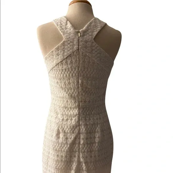 Trina Turk White lace Halter Dress - Size 8