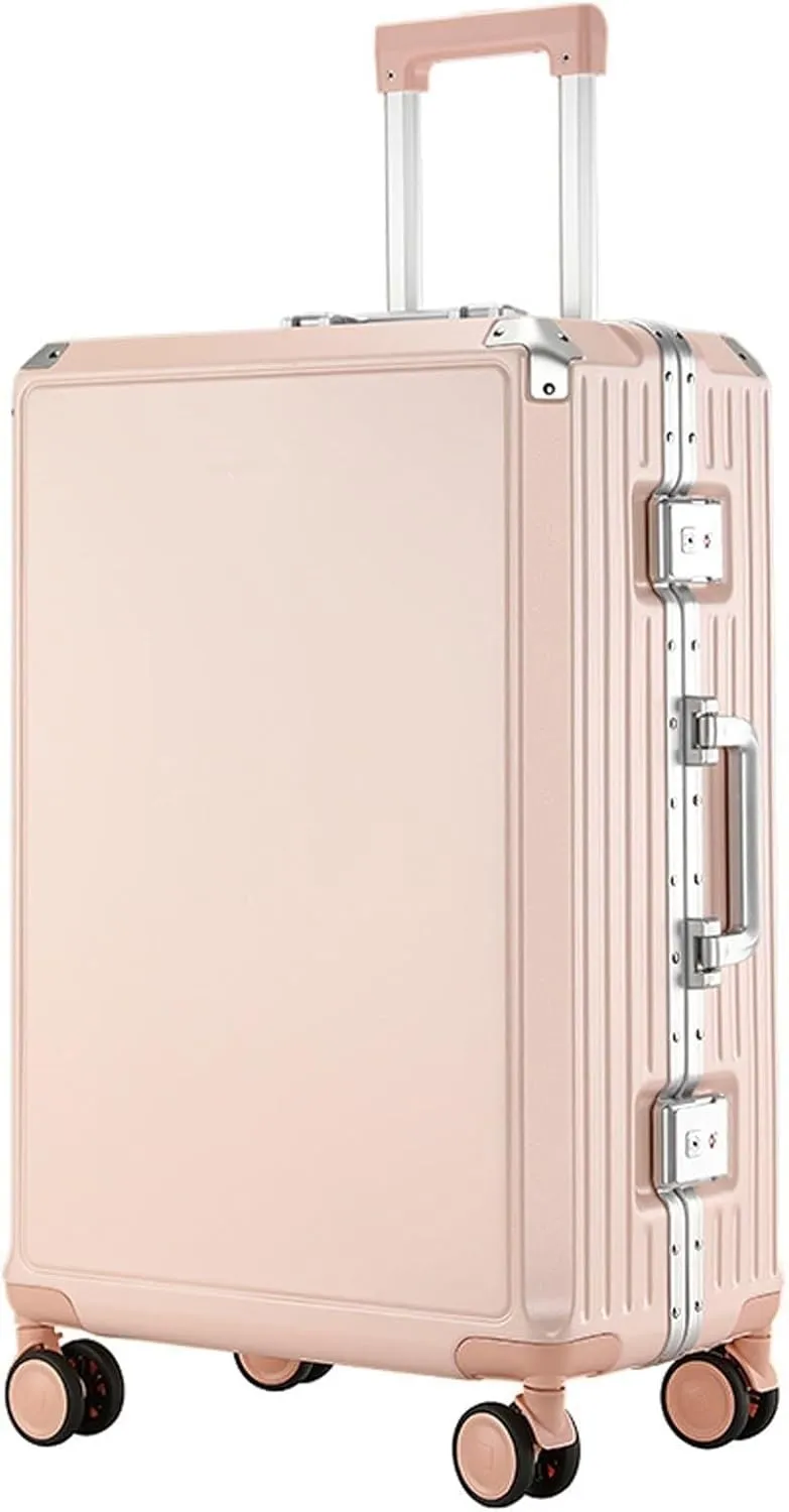 Ultra Hard Shell Carry On Luggage - 26in Cabin Size Suitcase with Aluminum Frame, 360 Wheels & Password Lock - Blue(Pink,22in)