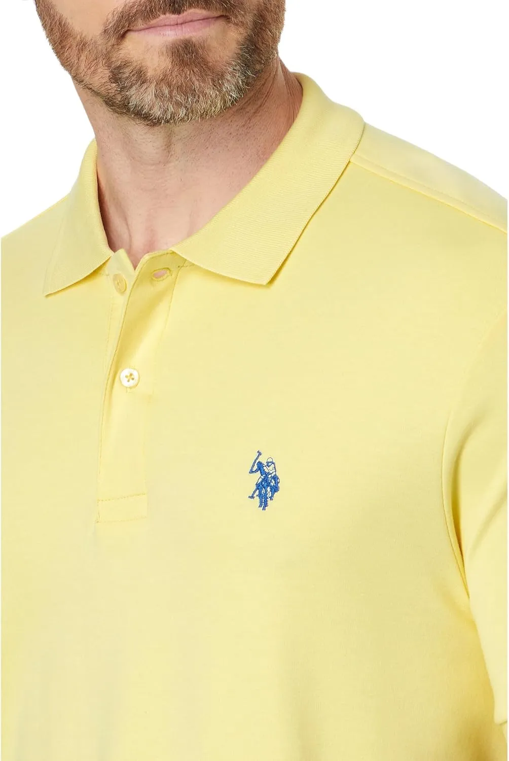 U.S. Polo Assn. Men's Solid Short Sleeve Interlock Polo Shirt, Golf Shirts for Men, Business Casual Polos
