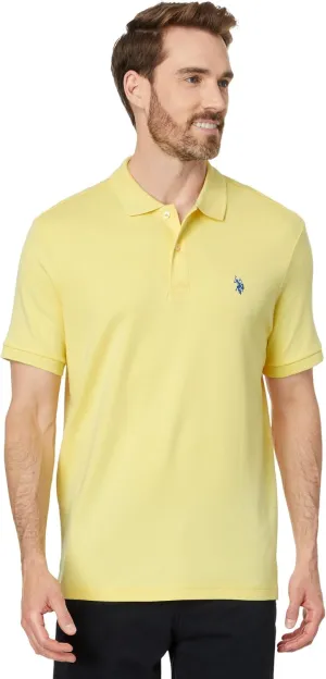 U.S. Polo Assn. Men's Solid Short Sleeve Interlock Polo Shirt, Golf Shirts for Men, Business Casual Polos