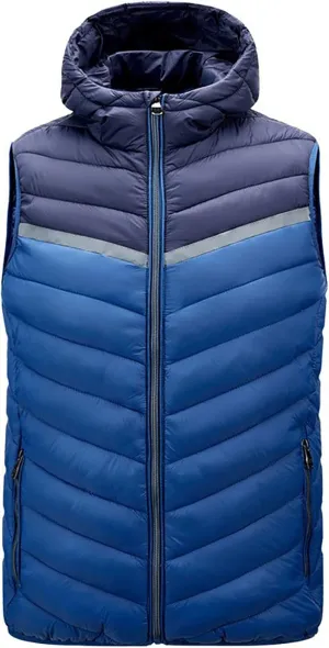 Waistcoat for Men's Fall Winter Warm Cotton Padded Sleeveless Snow Jackets Trendy Color Block Plus Size Vest Coat