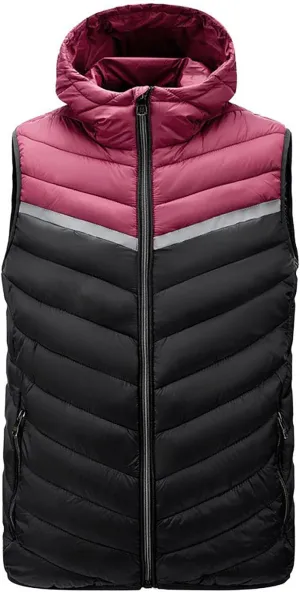 Waistcoat for Men's Fall Winter Warm Cotton Padded Sleeveless Snow Jackets Trendy Color Block Plus Size Vest Coat
