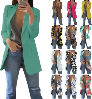 WANZZXCSL Womens Casual Blazers Business Casual Dressy Long Sleeve Lightweight Jackets Spring Summer Cardigan Work Suit