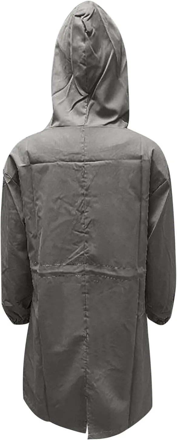 Windproof Classic Hooded Coat Outwear Womens Elegant Windbreaker Wild Winter Women'S Womens Oversized Long Trench
