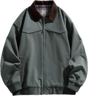 Winter Jacket Men's Thick Light Fall Warm Padded Coats Retro Workwear Bomber Jacket Zip Hooded Jacket Outdoor Clothing