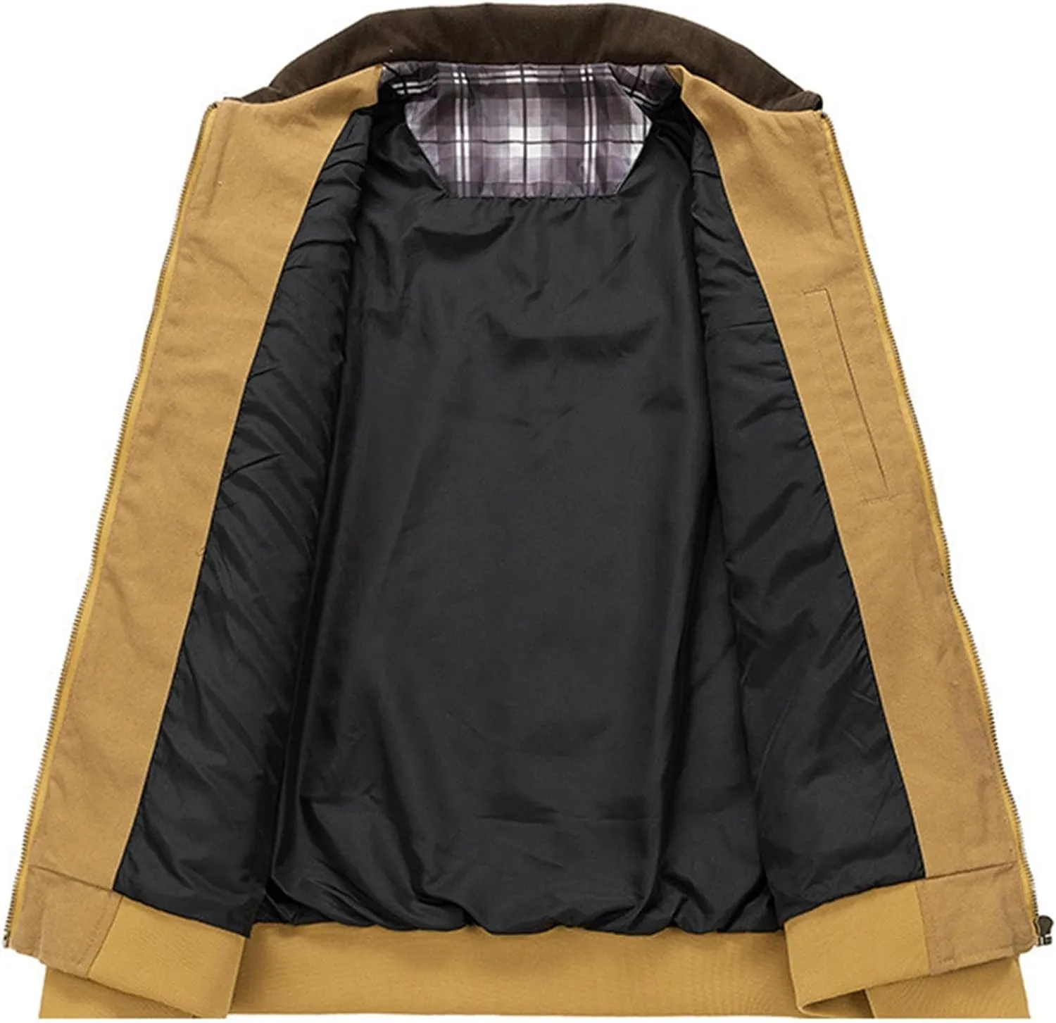 Winter Jacket Men's Thick Light Fall Warm Padded Coats Retro Workwear Bomber Jacket Zip Hooded Jacket Outdoor Clothing