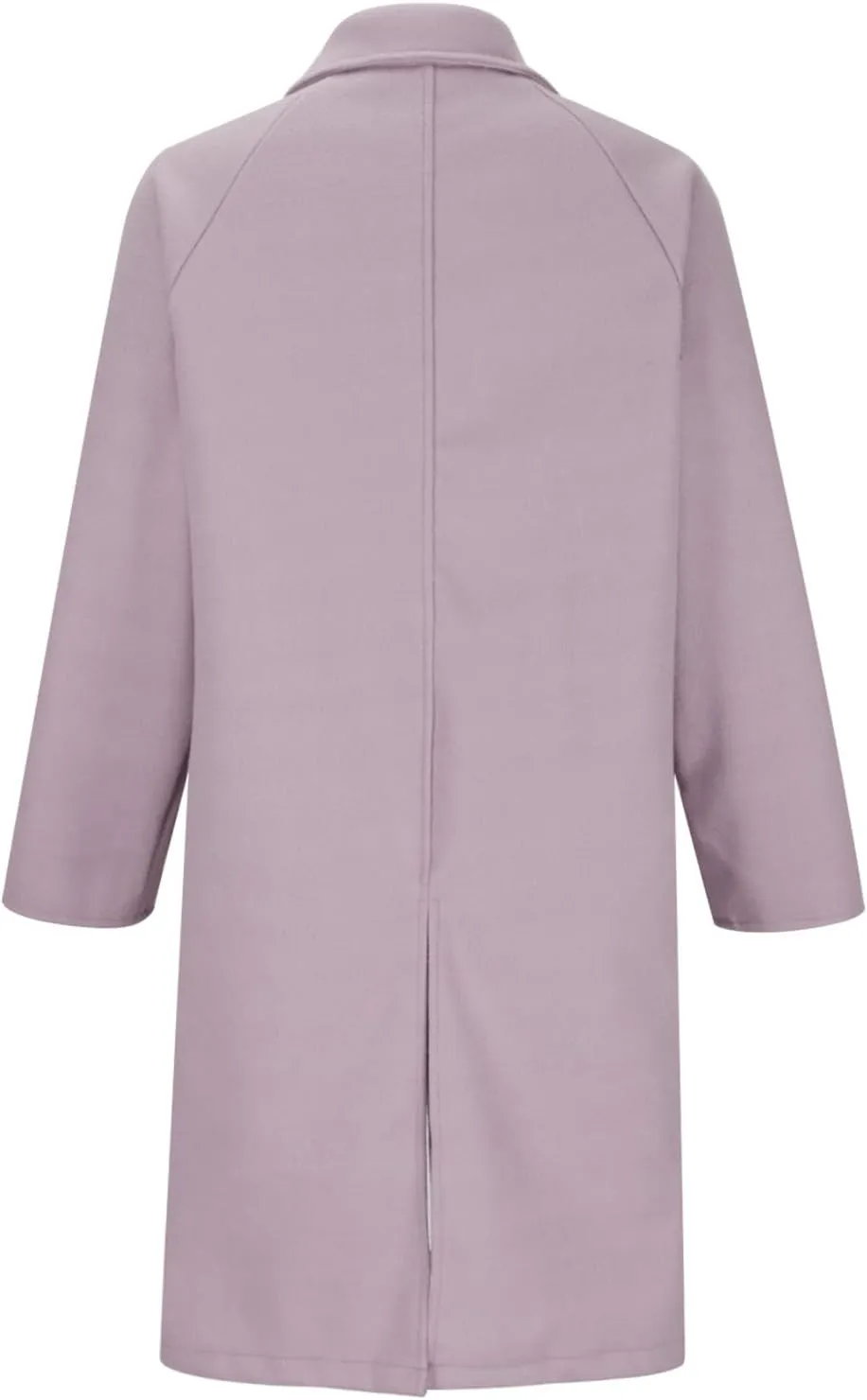 Winter Trench Coats for Women Mid-Long Wool Blend Coats Notch Lapel Collared Double-Breasted Overcoat Outwear
