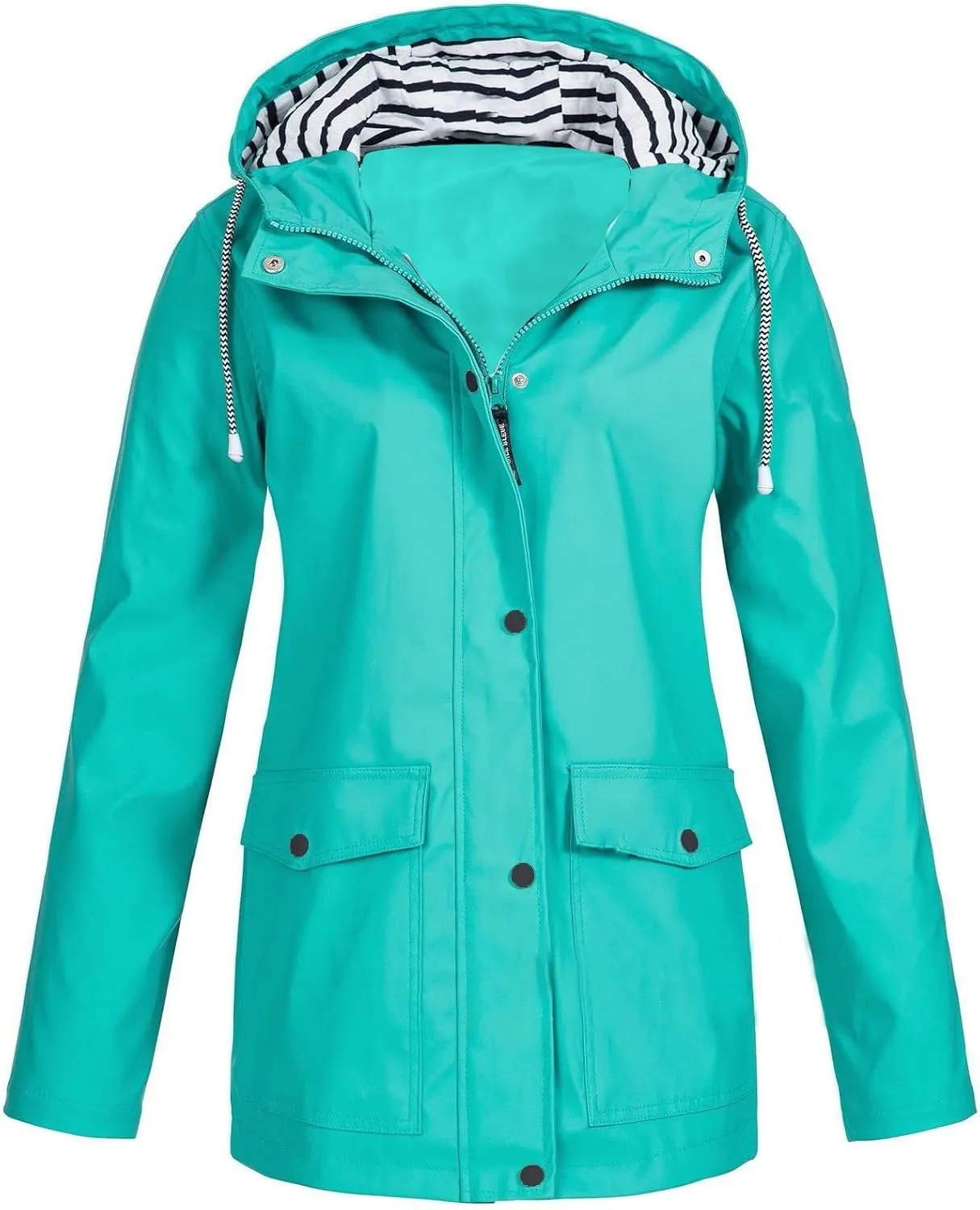 Wkishenl Plus Size Rain Jackets For Women With Hood Waterproof Lightweight Trench Coats Outdoor Hiking Wind Breaker Raincoats
