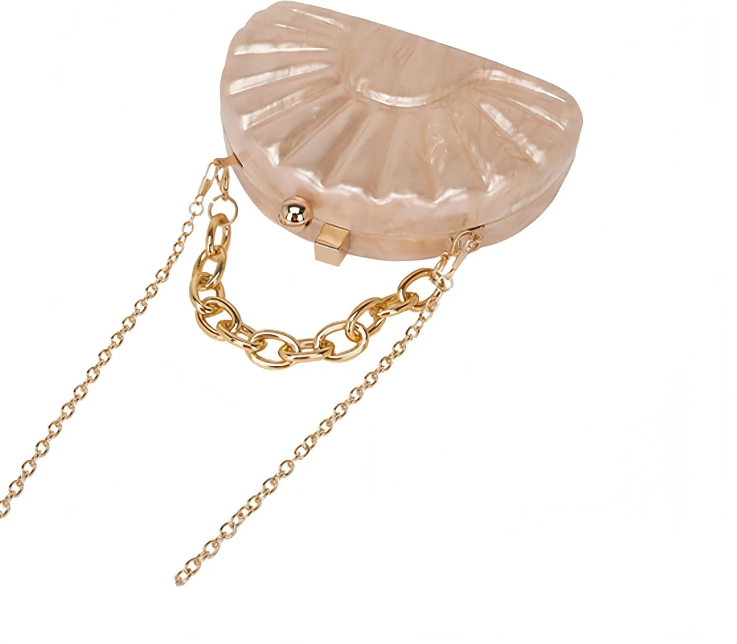 Women Acrylic Shell Shaped Evening Bag Marble Acrylic Evening Handbag for Wedding Prom Party