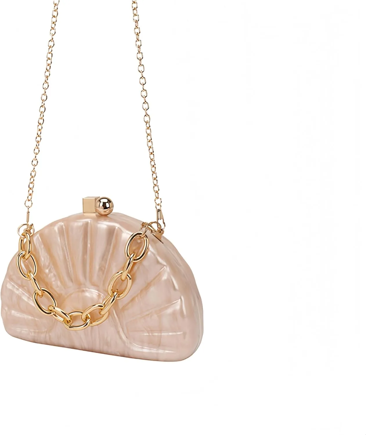 Women Acrylic Shell Shaped Evening Bag Marble Acrylic Evening Handbag for Wedding Prom Party