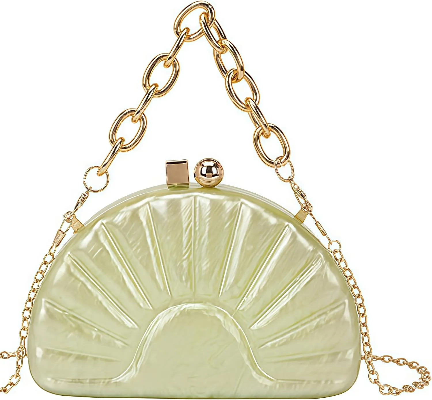 Women Acrylic Shell Shaped Evening Bag Marble Acrylic Evening Handbag for Wedding Prom Party
