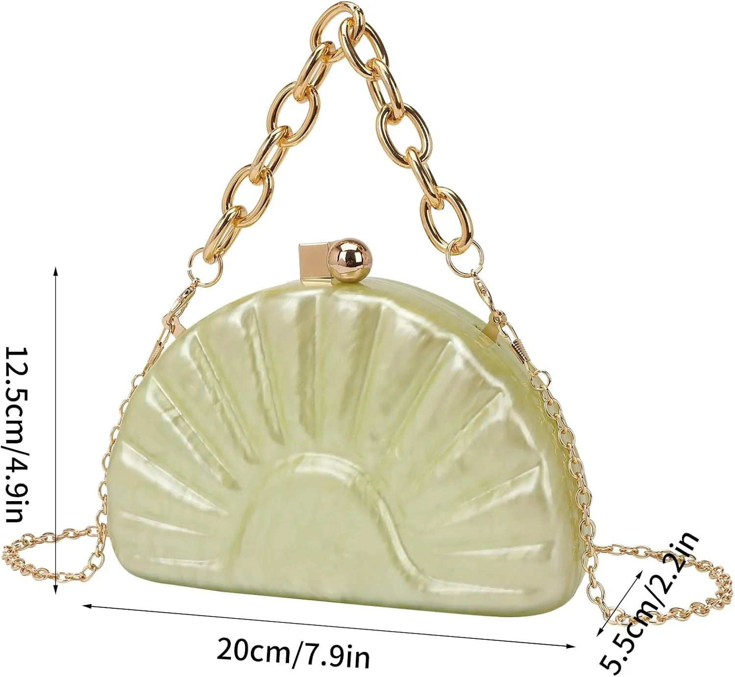 Women Acrylic Shell Shaped Evening Bag Marble Acrylic Evening Handbag for Wedding Prom Party