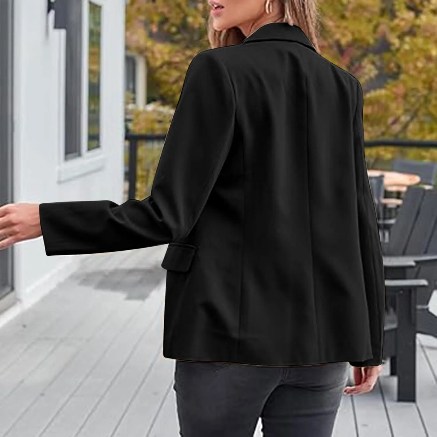 Women Business Casual Blazer with Lined,Professional Work Suit Jacket with PocketsLong Sleeve Button Open Front
