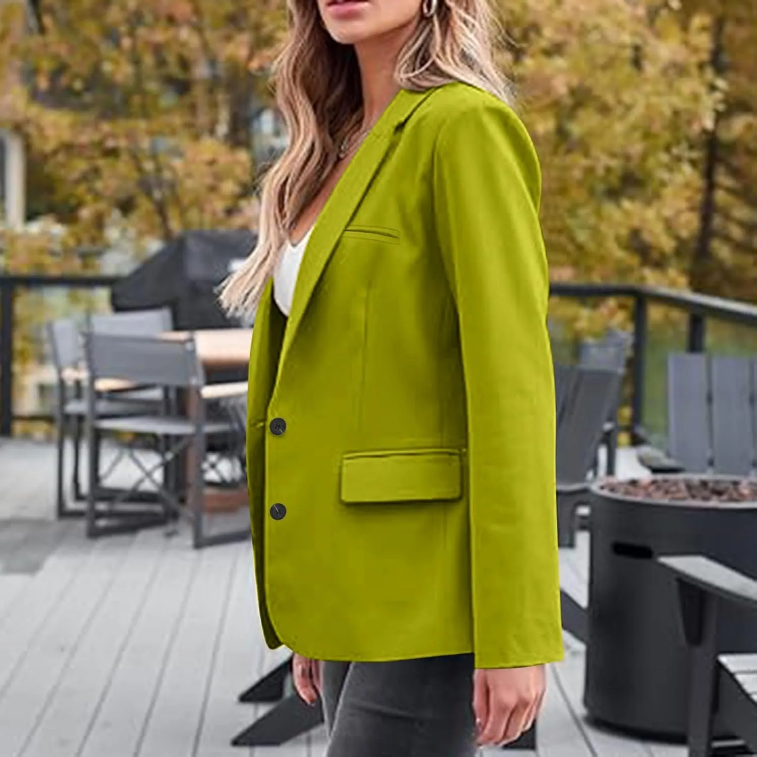 Women Business Casual Blazer with Lined,Professional Work Suit Jacket with PocketsLong Sleeve Button Open Front