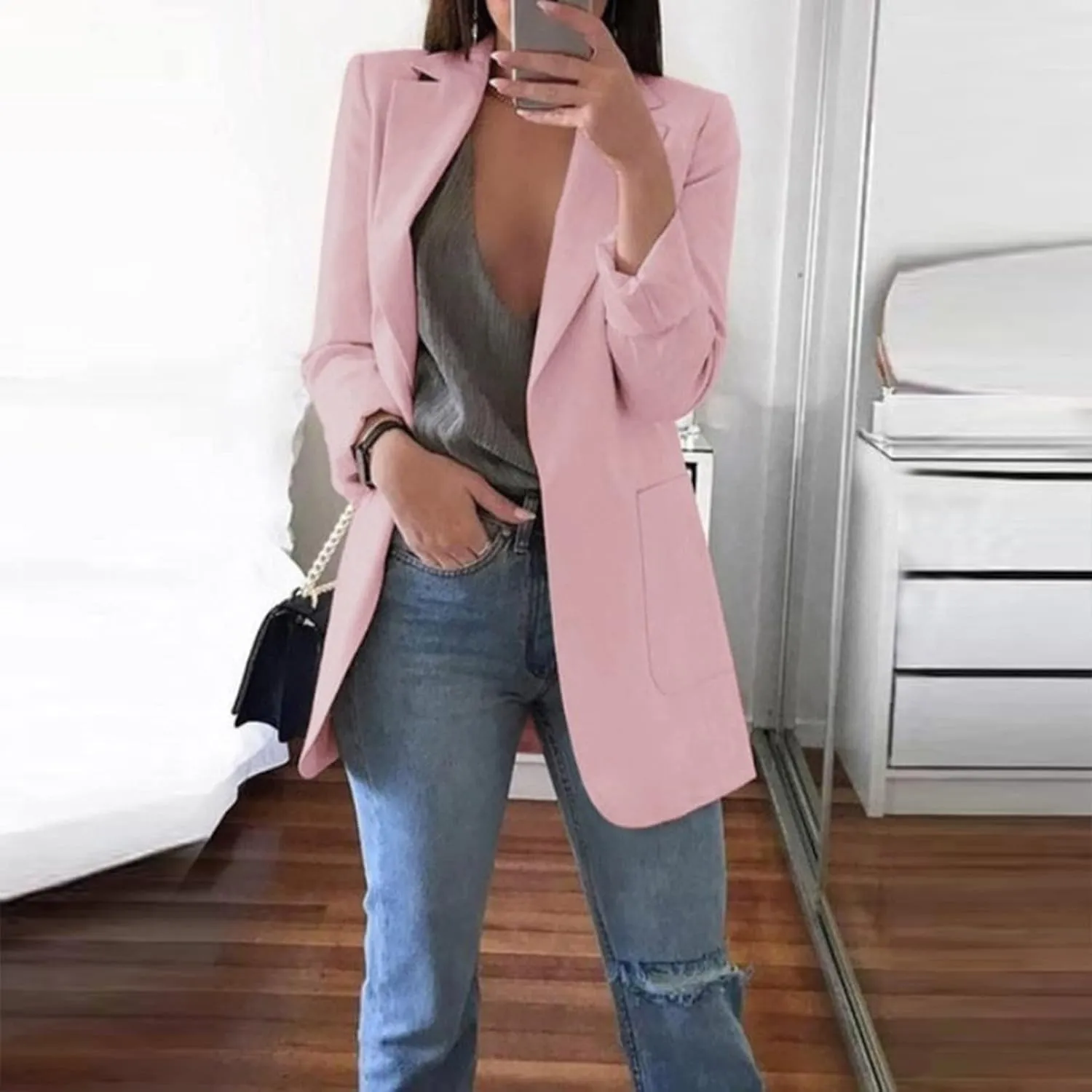 Women Cardigan Plain Blazers Jacket Blazers Outfits for Women Long Sleeve Work Blazer Winter Fall Blazers 2025