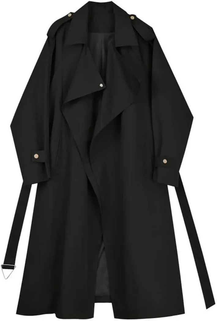 Women Long Trench Coat With Sashes Women Windbreaker Office Ladies Outerwear