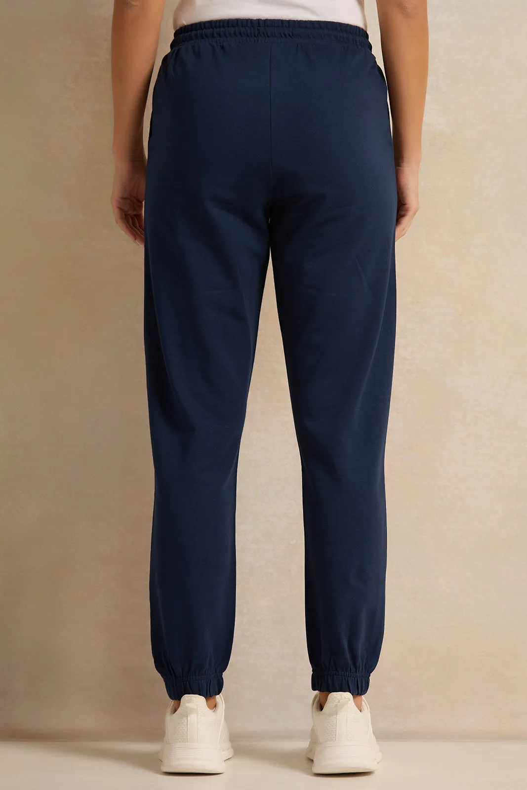 Women Navy Elasticated Active  Pant