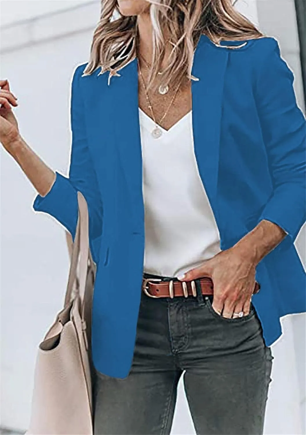 Women Open Front Blazer 2025 Casual Lapel Short Sleeve/Sleeveless/Long Sleeve Work Office Jacket Slim Business Suit